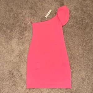 Pink One Shoulder Dress